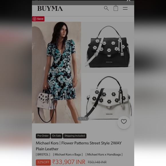 Authentic Michael Kors Bristol Floral Appliqué Satchel/Crossbody Bag -Navy Blue - Picture 14 of 16